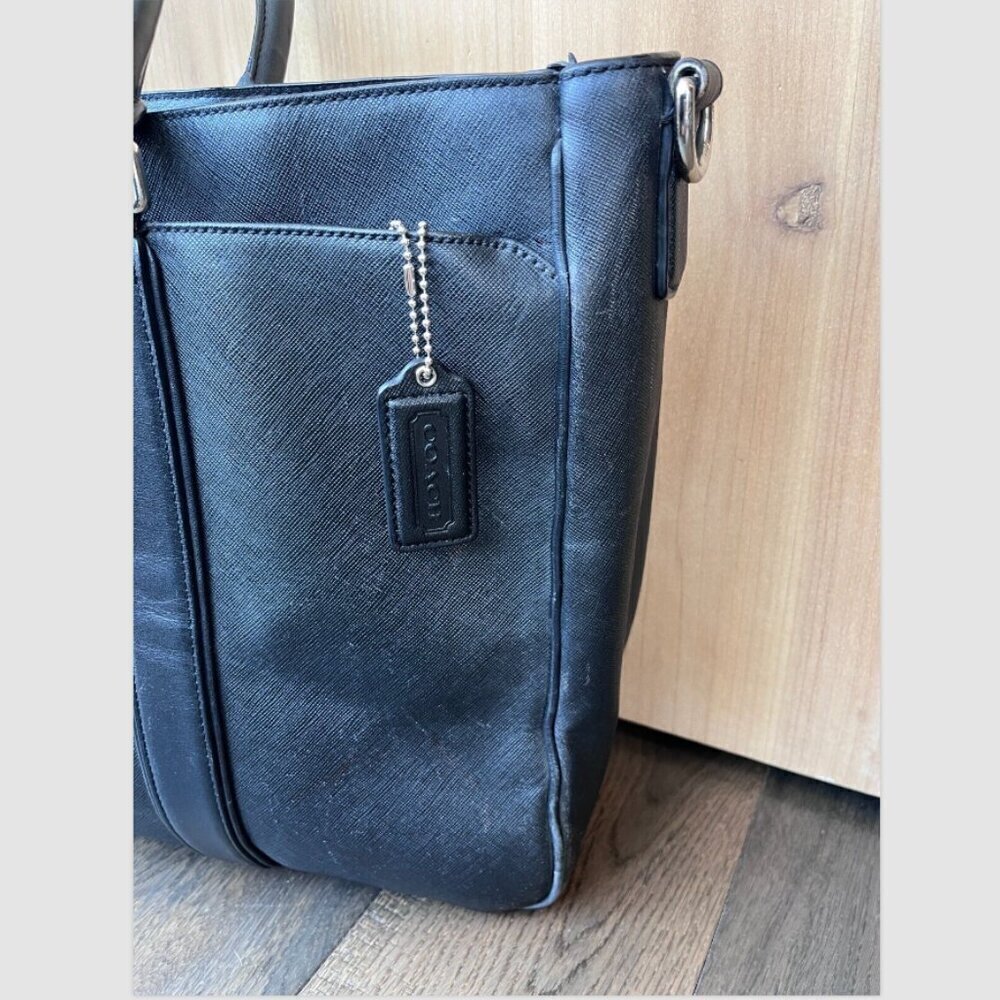 Coach Metropolitan Lexington Saffiano Leather Briefcase 71252 Black Laptop Bag - Picture 5 of 12